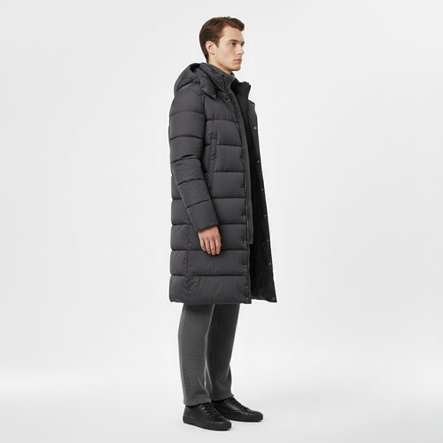 Doudoune longue homme à silhouette allongée