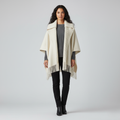 Poncho femme en maille avec franges