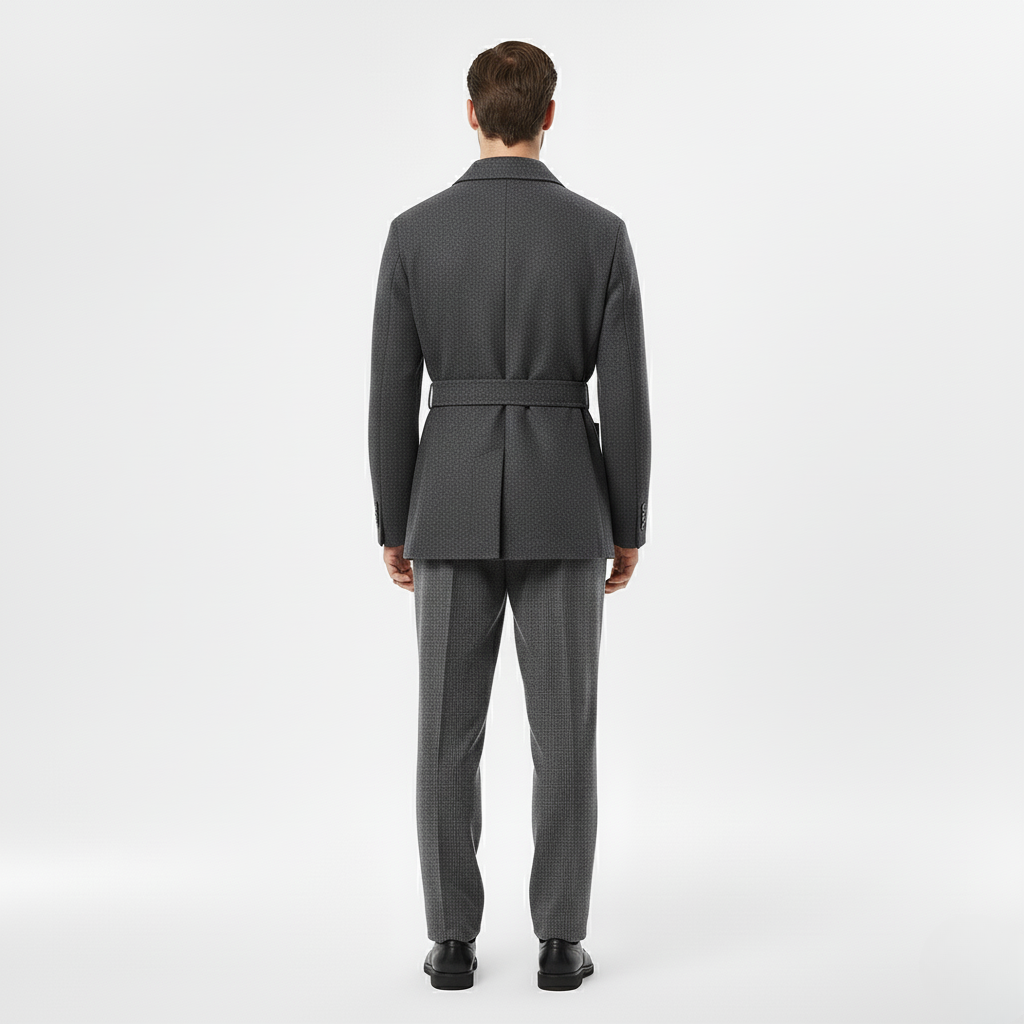 Manteau homme croisé avec ceinture