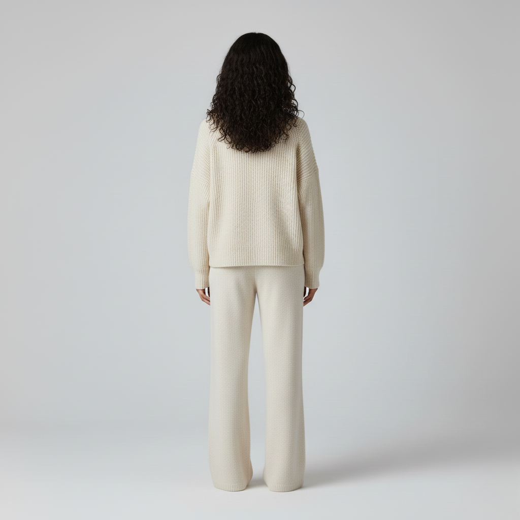 Ensemble femme en maille avec pantalon large