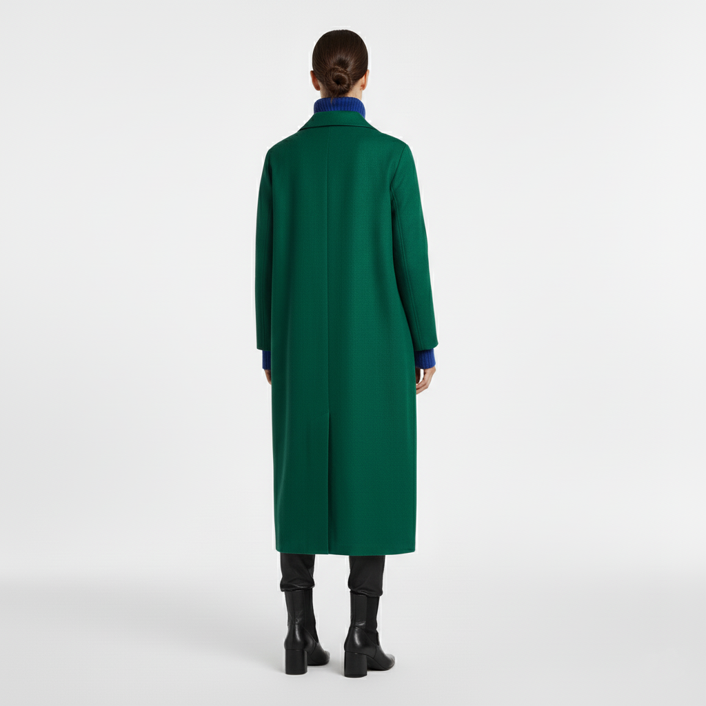 Manteau long femme en laine à ligne épurée