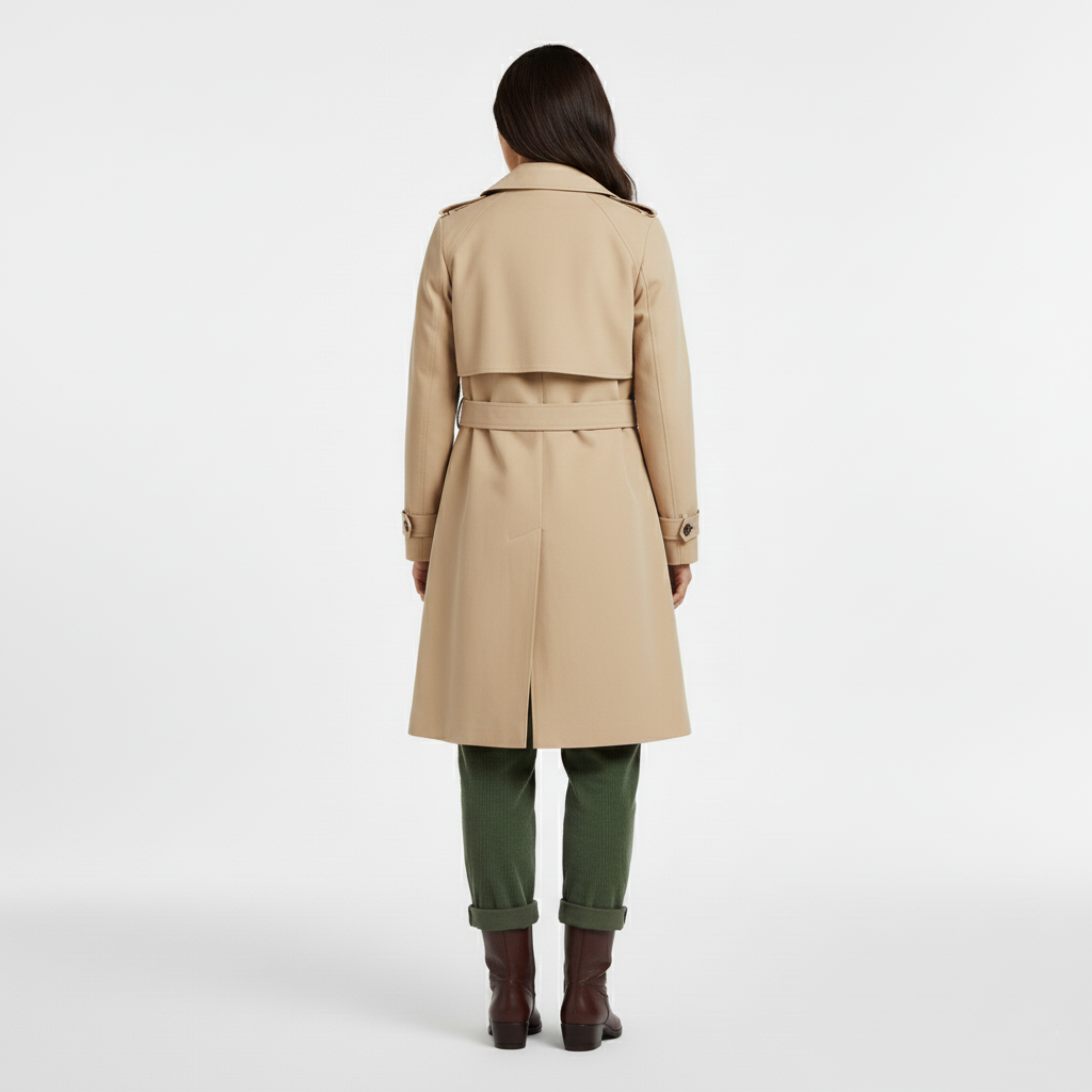 Trench long femme à coupe structurée