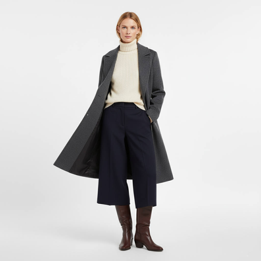 Manteau long femme à silhouette tailleur