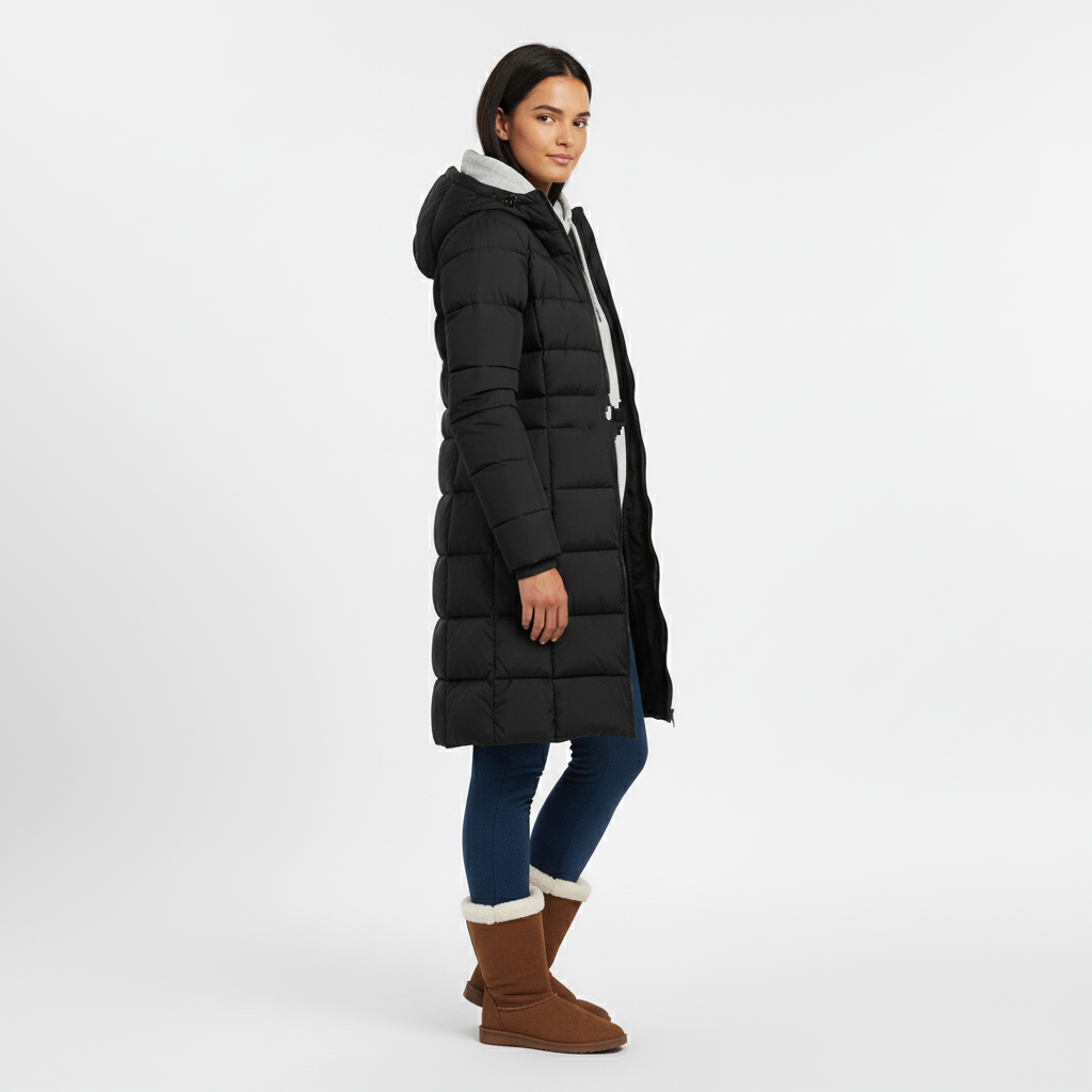 Manteau long femme à volume léger