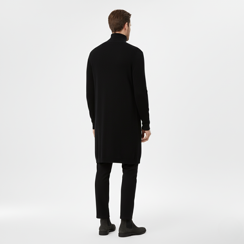 Cardigan long homme à silhouette fluide