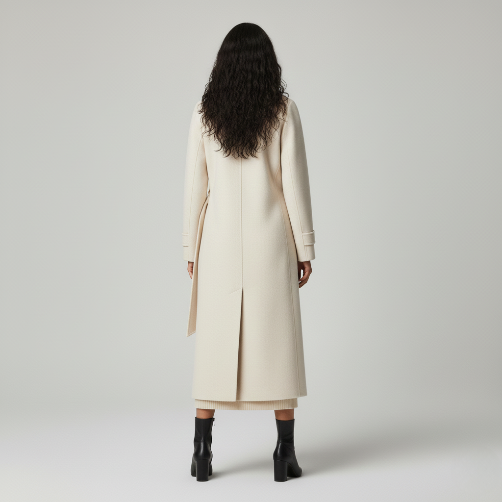 Manteau portefeuille femme en laine mélangée