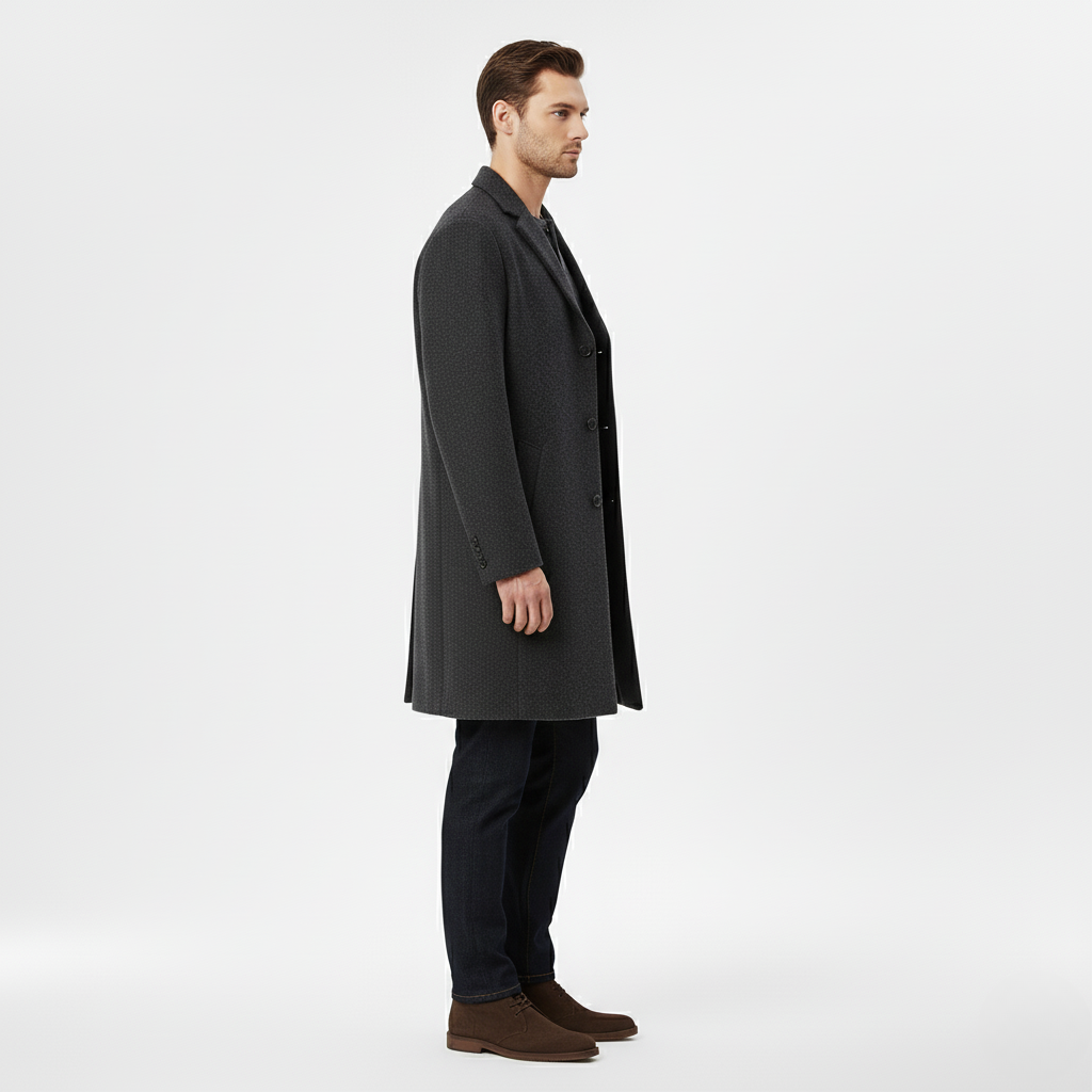 Manteau long homme à ligne nette