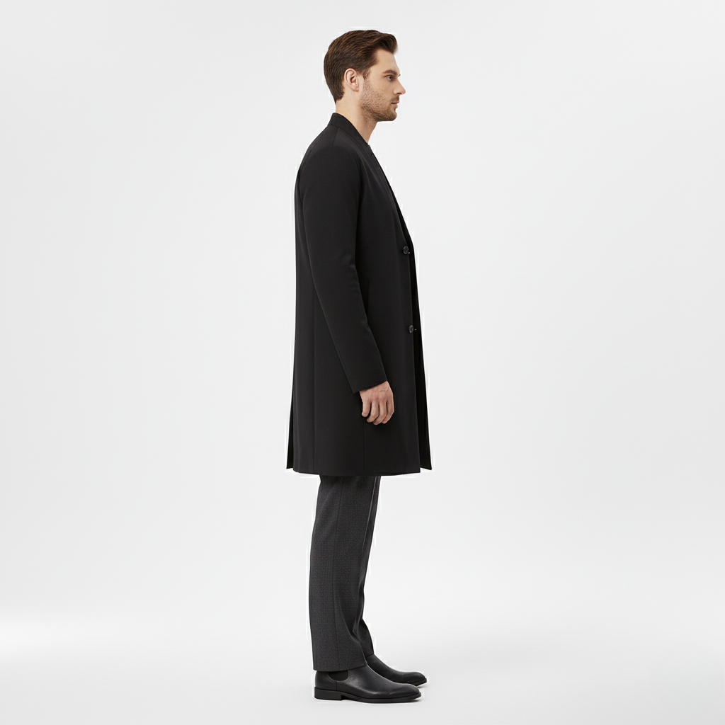 Manteau long homme en laine à ligne structurée
