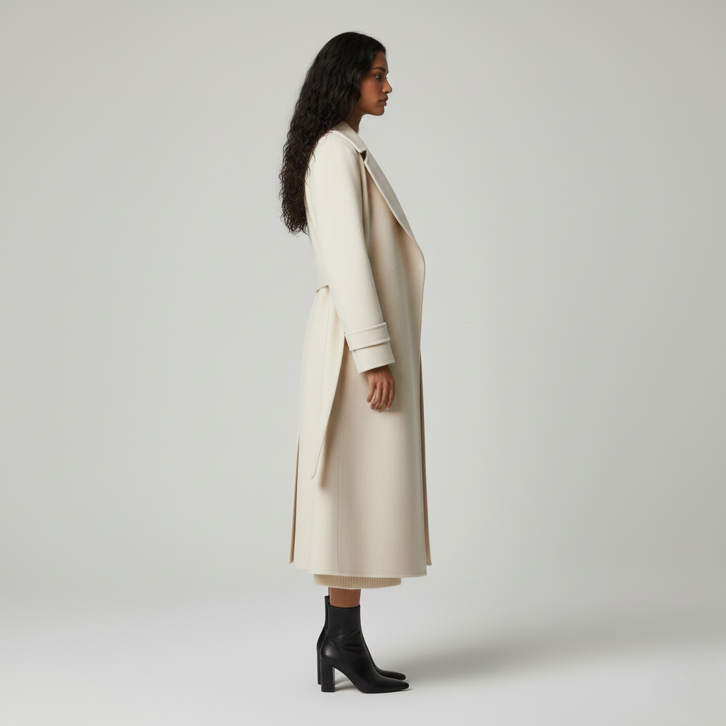 Manteau portefeuille femme en laine mélangée