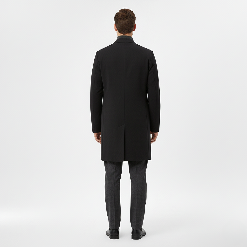 Manteau long homme en laine à ligne structurée