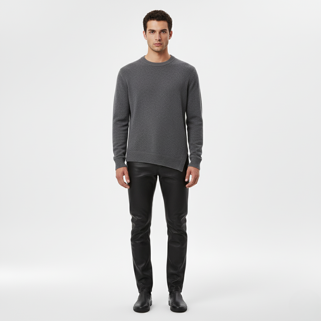 Pull homme en maille texturée